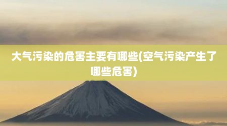 大气污染的危害主要有哪些(空气污染产生了哪些危害)