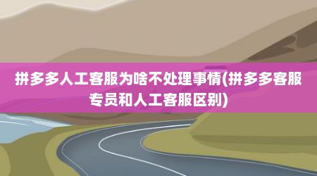 拼多多人工客服为啥不处理事情(拼多多客服专员和人工客服区别)