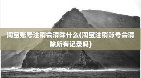 淘宝账号注销会清除什么(淘宝注销账号会清除所有记录吗)