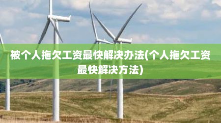 被个人拖欠工资最快解决办法(个人拖欠工资最快解决方法)
