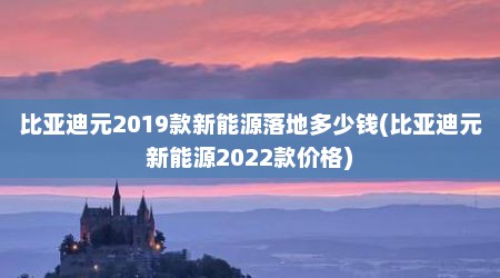 比亚迪元2019款新能源落地多少钱(比亚迪元新能源2022款价格)
