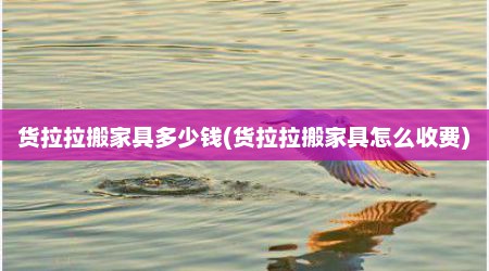 货拉拉搬家具多少钱(货拉拉搬家具怎么收费)
