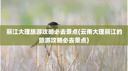 丽江大理旅游攻略必去景点(云南大理丽江的旅游攻略必去景点)