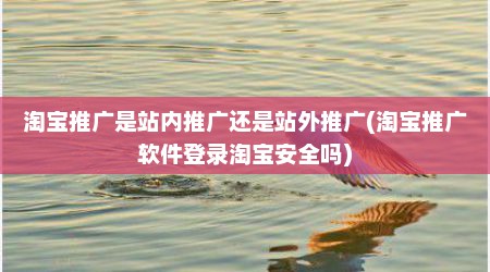 淘宝推广是站内推广还是站外推广(淘宝推广软件登录淘宝安全吗)