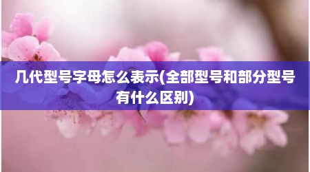 几代型号字母怎么表示(全部型号和部分型号有什么区别)