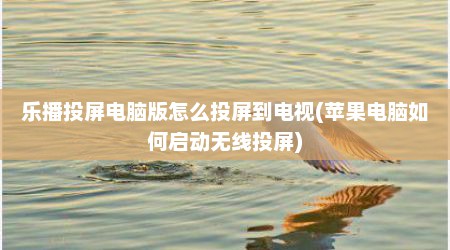 乐播投屏电脑版怎么投屏到电视(苹果电脑如何启动无线投屏)