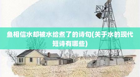 鱼相信水却被水给煮了的诗句(关于水的现代短诗有哪些)