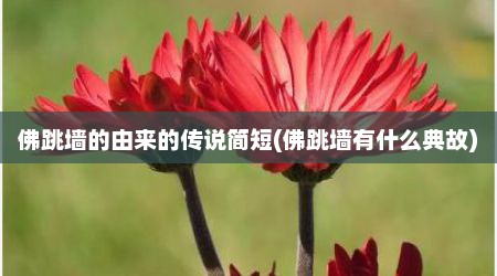 佛跳墙的由来的传说简短(佛跳墙有什么典故)