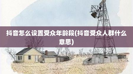 抖音怎么设置受众年龄段(抖音受众人群什么意思)