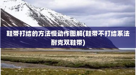鞋带打结的方法慢动作图解(鞋带不打结系法耐克双鞋带)