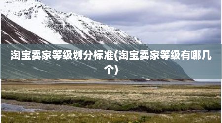 淘宝卖家等级划分标准(淘宝卖家等级有哪几个)