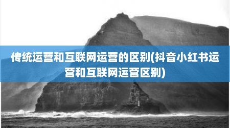 传统运营和互联网运营的区别(抖音小红书运营和互联网运营区别)