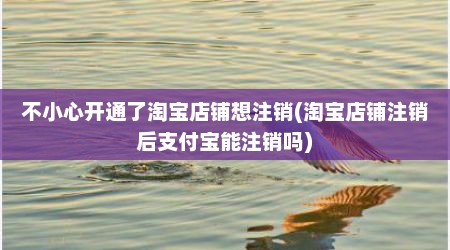 不小心开通了淘宝店铺想注销(淘宝店铺注销后支付宝能注销吗)