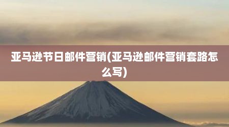 亚马逊节日邮件营销(亚马逊邮件营销套路怎么写)