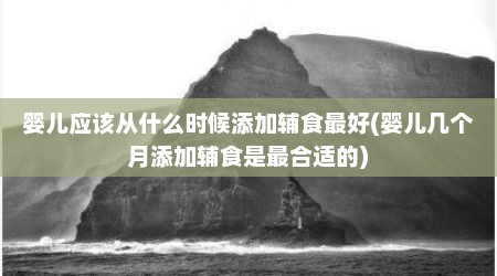 婴儿应该从什么时候添加辅食最好(婴儿几个月添加辅食是最合适的)