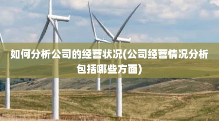 如何分析公司的经营状况(公司经营情况分析包括哪些方面)