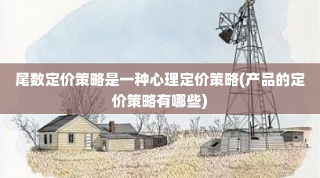 尾数定价策略是一种心理定价策略(产品的定价策略有哪些)