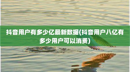抖音用户有多少亿最新数据(抖音用户八亿有多少用户可以消费)