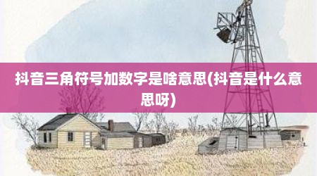 抖音三角符号加数字是啥意思(抖音是什么意思呀)