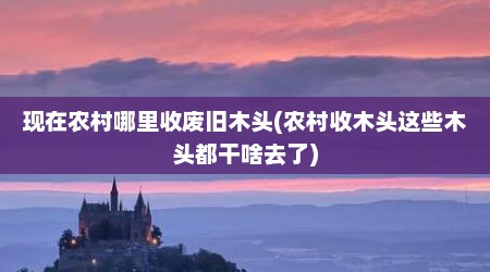 现在农村哪里收废旧木头(农村收木头这些木头都干啥去了)