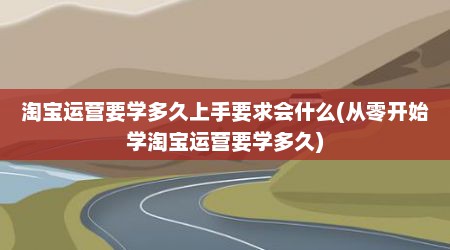淘宝运营要学多久上手要求会什么(从零开始学淘宝运营要学多久)
