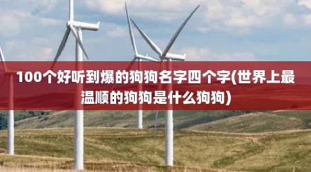100个好听到爆的狗狗名字四个字(世界上最温顺的狗狗是什么狗狗)