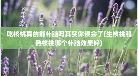 吃核桃真的能补脑吗其实你误会了(生核桃和熟核桃哪个补脑效果好)