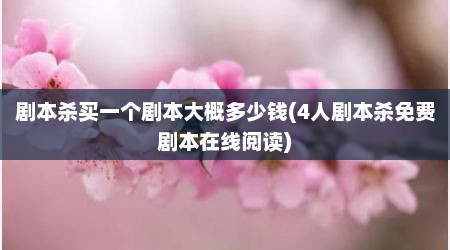 剧本杀买一个剧本大概多少钱(4人剧本杀免费剧本在线阅读)