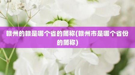 赣州的赣是哪个省的简称(赣州市是哪个省份的简称)