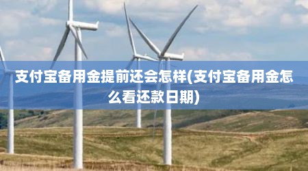 支付宝备用金提前还会怎样(支付宝备用金怎么看还款日期)