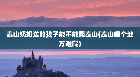 泰山奶奶送的孩子能不能爬泰山(泰山哪个地方难爬)