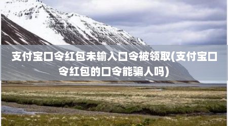 支付宝口令红包未输入口令被领取(支付宝口令红包的口令能骗人吗)