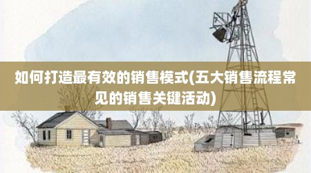 如何打造最有效的销售模式(五大销售流程常见的销售关键活动)