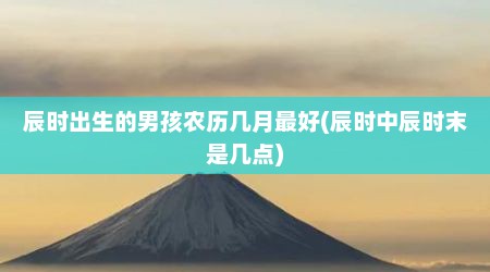 辰时出生的男孩农历几月最好(辰时中辰时末是几点)