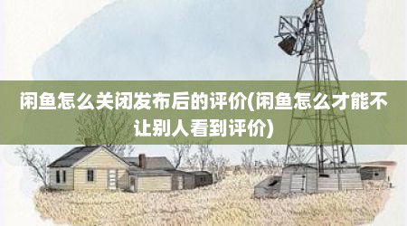 闲鱼怎么关闭发布后的评价(闲鱼怎么才能不让别人看到评价)