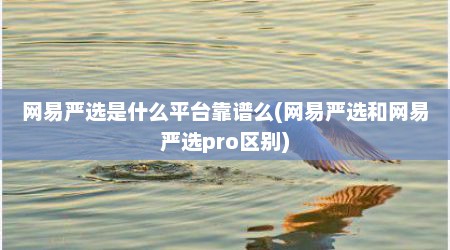 网易严选是什么平台靠谱么(网易严选和网易严选pro区别)