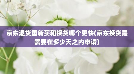 京东退货重新买和换货哪个更快(京东换货是需要在多少天之内申请)