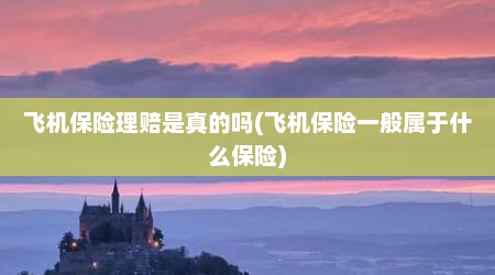 飞机保险理赔是真的吗(飞机保险一般属于什么保险)