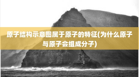 原子结构示意图属于原子的特征(为什么原子与原子会组成分子)