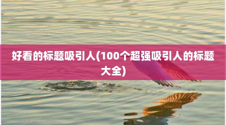 好看的标题吸引人(100个超强吸引人的标题大全)