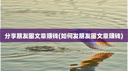 分享朋友圈文章赚钱(如何发朋友圈文章赚钱)