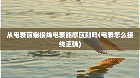 从电表前端接线电表能感应到吗(电表怎么接线正确)