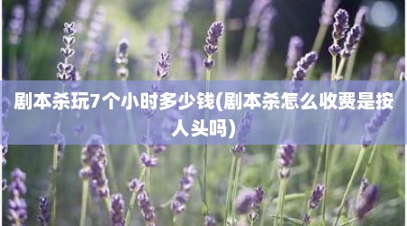 剧本杀玩7个小时多少钱(剧本杀怎么收费是按人头吗)