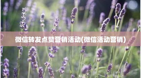 微信转发点赞营销活动(微信活动营销)