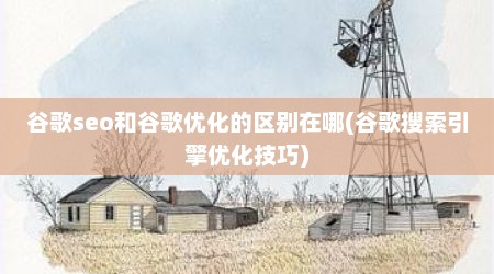 谷歌seo和谷歌优化的区别在哪(谷歌搜索引擎优化技巧)