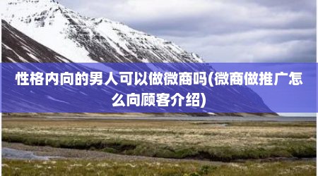 性格内向的男人可以做微商吗(微商做推广怎么向顾客介绍)