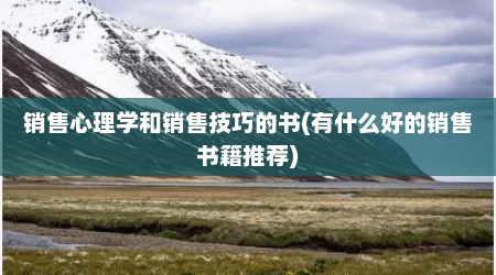 销售心理学和销售技巧的书(有什么好的销售书籍推荐)