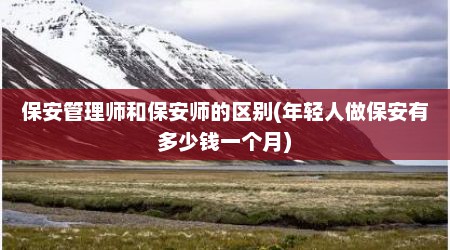 保安管理师和保安师的区别(年轻人做保安有多少钱一个月)