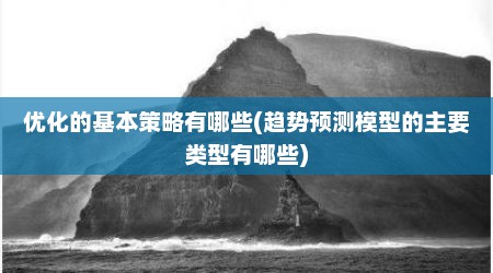 优化的基本策略有哪些(趋势预测模型的主要类型有哪些)