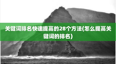 关键词排名快速提高的28个方法(怎么提高关键词的排名)